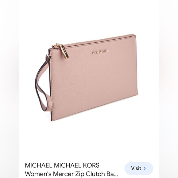 Michael Kors Mercer pink leather clutch bag - Picture 3 of 11